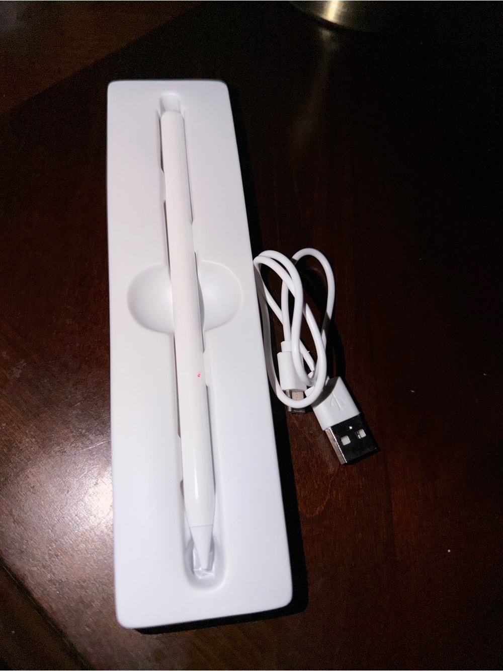 White Active Stylus Pen with USB Charging Cable